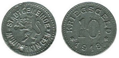 10 pfennig (Ciudad de Munderkingen-Estado federado de Württemberg) from Germany-Notgeld