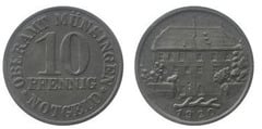 10 pfennig (Distrito de Münsingen-Estado federado de Württemberg) from Germany-Notgeld