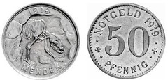 50 pfennig (Ciudad de Menden-Provincia prusiana de Westfalia) from Germany-Notgeld