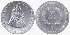 20 mark (250 Aniversario de la Muerte de Gottfried Wilhelm Leibniz) from Germany-Democratic Republic