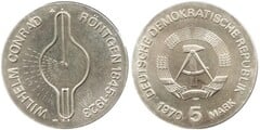 5 mark (125 Aniversario del Nacimiento de Wilhelm Röntgen) from Germany-Democratic Republic