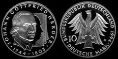 10 mark (100th Anniversary of the Birth of Johann Gottfried Herder) from Germany-Federal Rep.