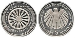5 mark (150th Anniversary of the German Railways) from Germany-Federal Rep.