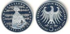 5 mark (175th Anniversary of Felix Menndelssohn Bartholdy) from Germany-Federal Rep.