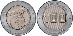 100 dinars (First communications satellite) from Algeria