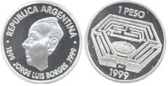 1 peso (Jorge Luis Borges' Birth Centenary) from Argentina