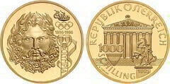 1000 schilling (Centenary of the Olympic Movement) from Austria