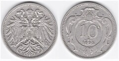 10 heller (Franz Joseph I) from Austria