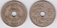 5 centimes (Leopold II - Belgique) from Belgium