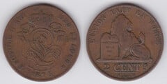 2 centimes (Leopold II des belges) from Belgium