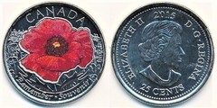 25 cents (Centenary of the poem In Flanders Fields) from Canada