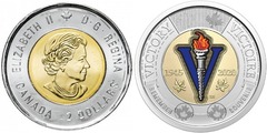 2 dollars (75 Aniversario del final de la II Guerra Mundial - Coloreada) from Canada