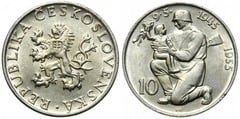 10 korun (10 Aniversario de la Liberación de la Ocupación alemana) from Czechoslovakia
