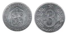 3 haléře from Czechoslovakia