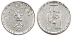 1 cent (fen) from China-Provinces