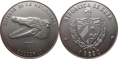 1 peso (Defense of nature - Crocodile) from Cuba