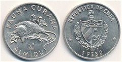 1 peso (Cuban Fauna-Almiqui) from Cuba