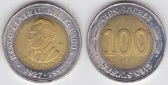 100 sucres (70th Anniversary of the Central Bank) from Ecuador