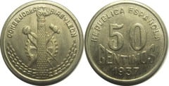 50 céntimos (Council of Asturias and Leon) from Spain-Civil War