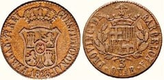 3 cuartos (Ferdinand VII) from Spain