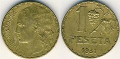 1 peseta (II Republic) from Spain