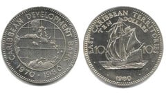 10 dollars (10th Anniversary of the Development Bank) from Eastern Caribbean States