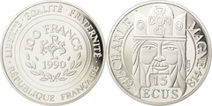 100 francs / 15 ecus (Carlomagno) from France