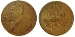 1 peso (Miguel Garcia Granados) from Guatemala