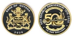 10 000 dollars (50 años de la República de Guyana) from Guyana