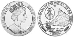 1 crown (200th Anniversary of the Mutiny on the Bounty - Pitcairn Islands) from Isle of Man
