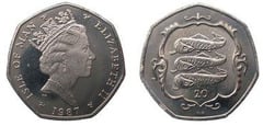 20 Pence (Elizabeth II 3rd retrato) from Isle of Man