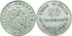 20 centesimi (Vittorio Emanuele II) from Italy
