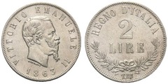 2 lire (Vittorio Emanuele II) from Italy