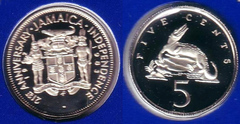 5 cents (21st Anniversary of Independence) from Jamaica