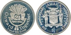 1 dollar (21st Anniversary of Independence) from Jamaica