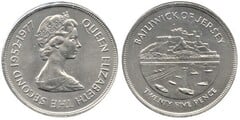 25 pence (25th Anniversary of the Queen's Coronation) from Jersey