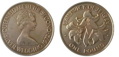 1 pound (25 aniversario de la boda de la Reina Isabel II y el Príncipe Felipe) from Jersey