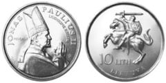 10 litu (Visit of John Paul II) from Lithuania
