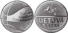 1 litas (European Basketball Cup) from Lithuania