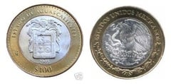 100 Pesos (Aguascalientes-State shield) from Mexico