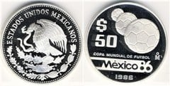 50 pesos (Soccer World Cup-Mexico 86) from Mexico