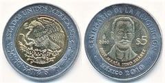 5 pesos (Centennial of the Revolution-José María Pino Suarez) from Mexico