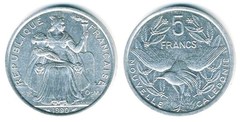 5 francs from New Caledonia