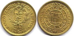25 centavos (400th Anniversary of the Mint) from Peru
