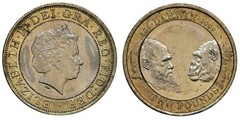 2 pounds (200th Anniversary of Charles Darwin's Birth) from United Kingdom