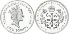 5 pounds (90th Anniversary of the Birth of the Queen Mother) from United Kingdom