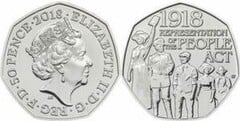50 pence (100th Anniversary of the Representation of the People Act) from United Kingdom