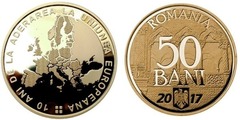 50 bani (10th Anniversary - Accession to the EU) from Romania