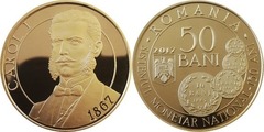 50 bani (150th Anniversary of the Monetary System - King Charles I) from Romania