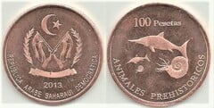 100 pesetas (Prehistoric animals) from Sahara
